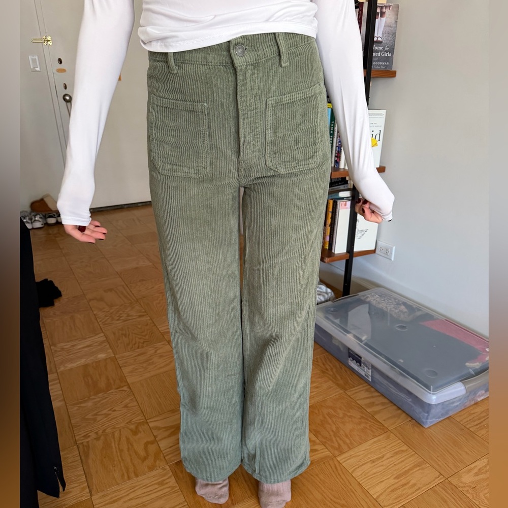 Reformation Olive Corduroy Trousers